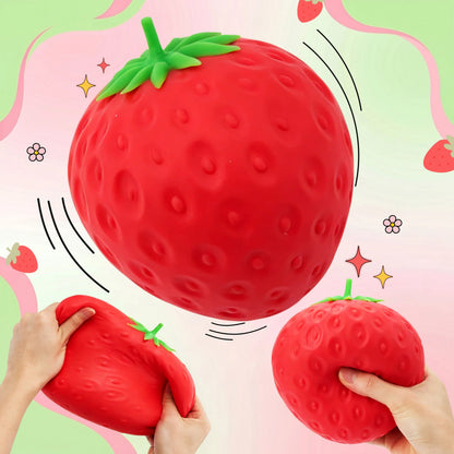 JOYIN Jumbo Strawberry Stress Relief Toy, Squeeze Strawberry Stress Balls, Slow Rising Squishy Fidget Sensory Toy, Soft Squeeze Decompression Dough Gift for Adults and Girls Boys
